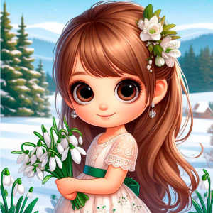 Children's riddle about snowdrop