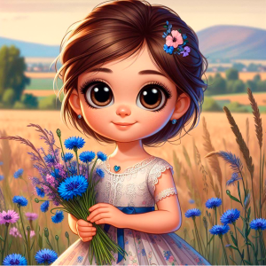 Children's riddle about cornflower