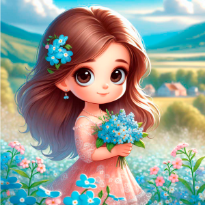 Children's riddle about forget-me-not